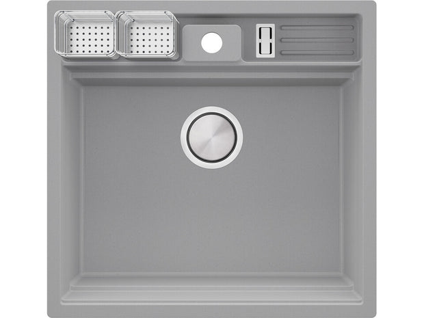 Chiuvetă granit sub blat Bergen 60 Double Pocket – Cuvă XXL 514×398×200 mm, Workstation cu buzunare duble