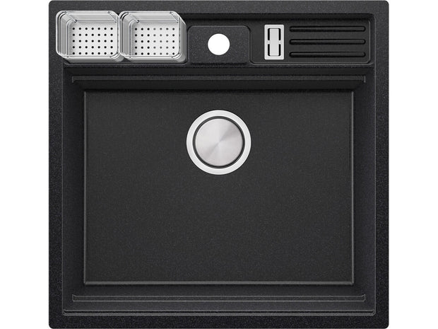 Chiuvetă granit sub blat Bergen 60 Double Pocket – Cuvă XXL 514×398×200 mm, Workstation cu buzunare duble