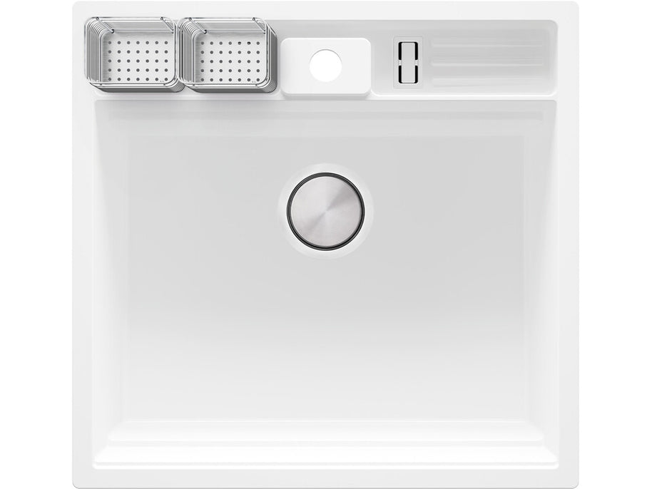 Chiuvetă granit sub blat Bergen 60 Double Pocket – Cuvă XXL 514×398×200 mm, Workstation cu buzunare duble