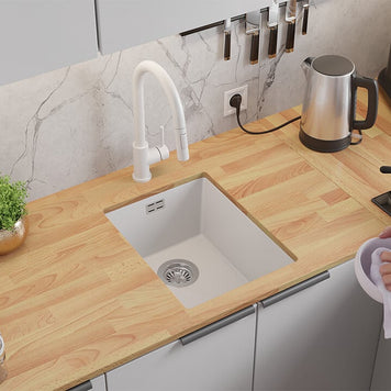 Chiuvetă de bucătărie din granit sub blat cu cea mai mare cuvă XXL – London 40