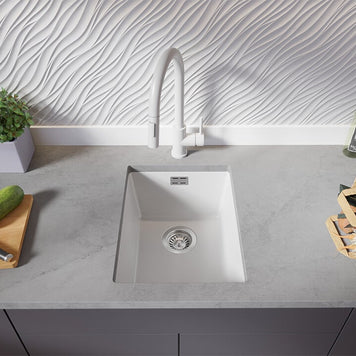 Chiuvetă de bucătărie din granit sub blat cu cea mai mare cuvă XXL – London 40
