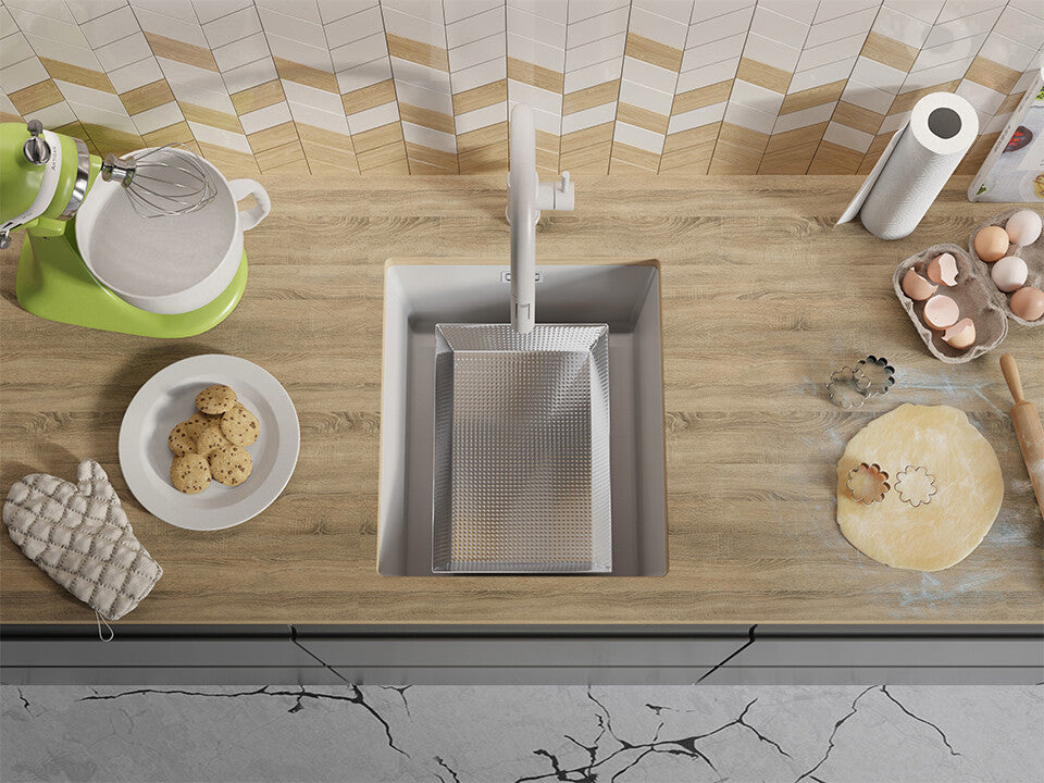 Chiuvetă granit sub blat London 45 XXL – Cuvă 370×430×200 mm