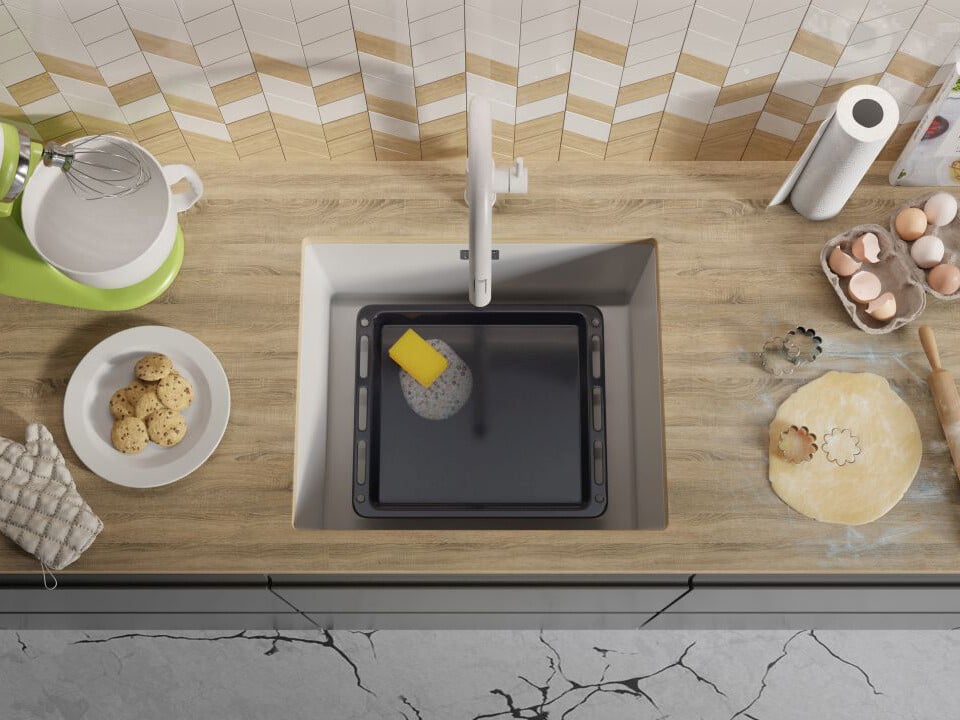 Chiuvetă granit sub blat London 60 XXL – Cuvă 520×430×200 mm