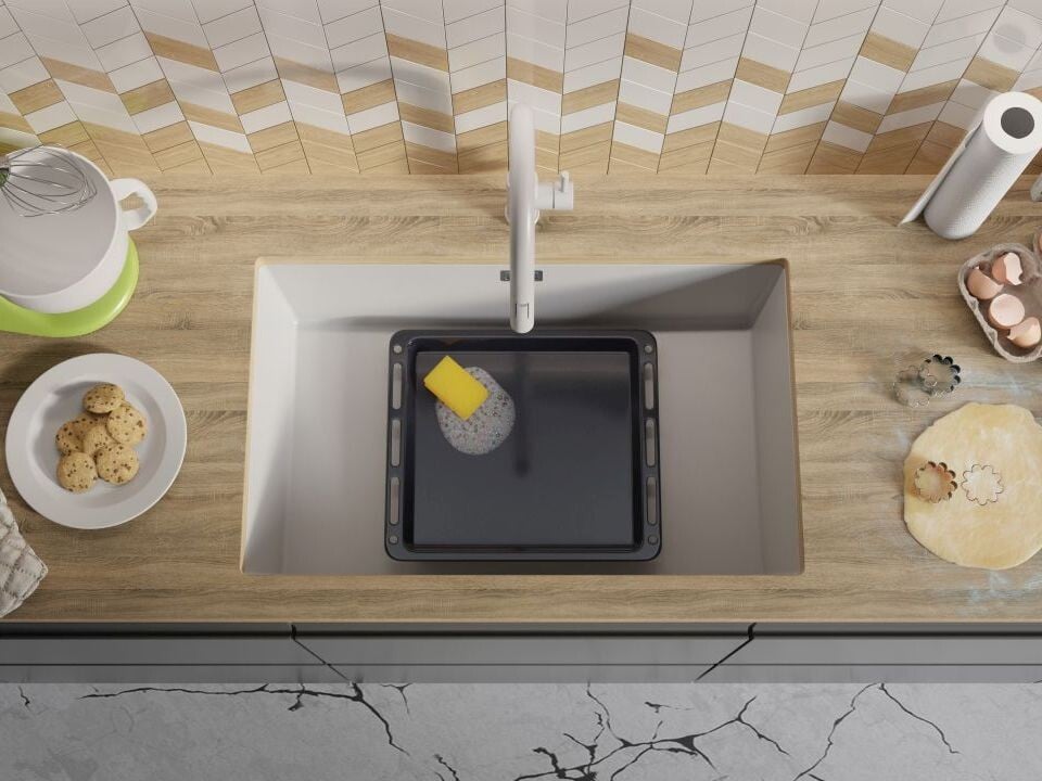 Chiuvetă granit sub blat London 80 XXL – Cuvă 720×430×200 mm