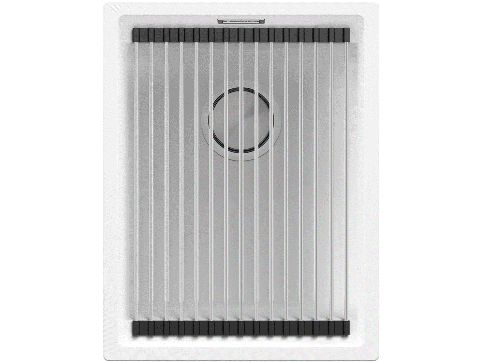 Chiuvetă de bucătărie din granit sub blat cu cea mai mare cuvă XXL – Praga 40 Level (+ scurgător cu rolă GRATUIT)