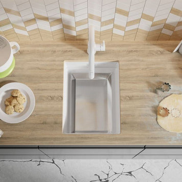 Chiuvetă de bucătărie din granit sub blat cu cea mai mare cuvă XXL – Praga 40 Level (+ scurgător cu rolă GRATUIT)