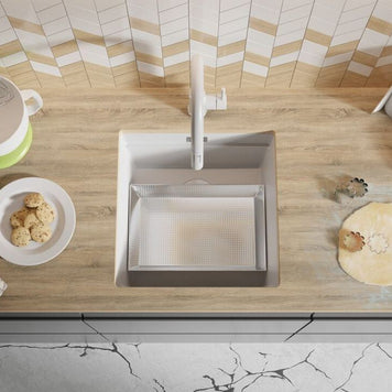 Chiuvetă de bucătărie din granit sub blat cu cea mai mare cuvă XXL – Praga 50 Level (+ scurgător cu rolă GRATUIT)
