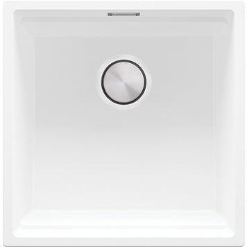 Chiuvetă de bucătărie din granit sub blat cu cea mai mare cuvă XXL – Praga 50 Level (+ scurgător cu rolă GRATUIT)