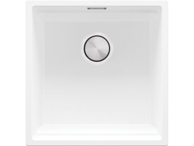 Chiuvetă de bucătărie din granit sub blat cu cea mai mare cuvă XXL – Praga 50 Level (+ scurgător cu rolă GRATUIT)