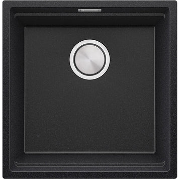 Chiuvetă de bucătărie din granit sub blat cu cea mai mare cuvă XXL – Praga 50 Level (+ scurgător cu rolă GRATUIT)