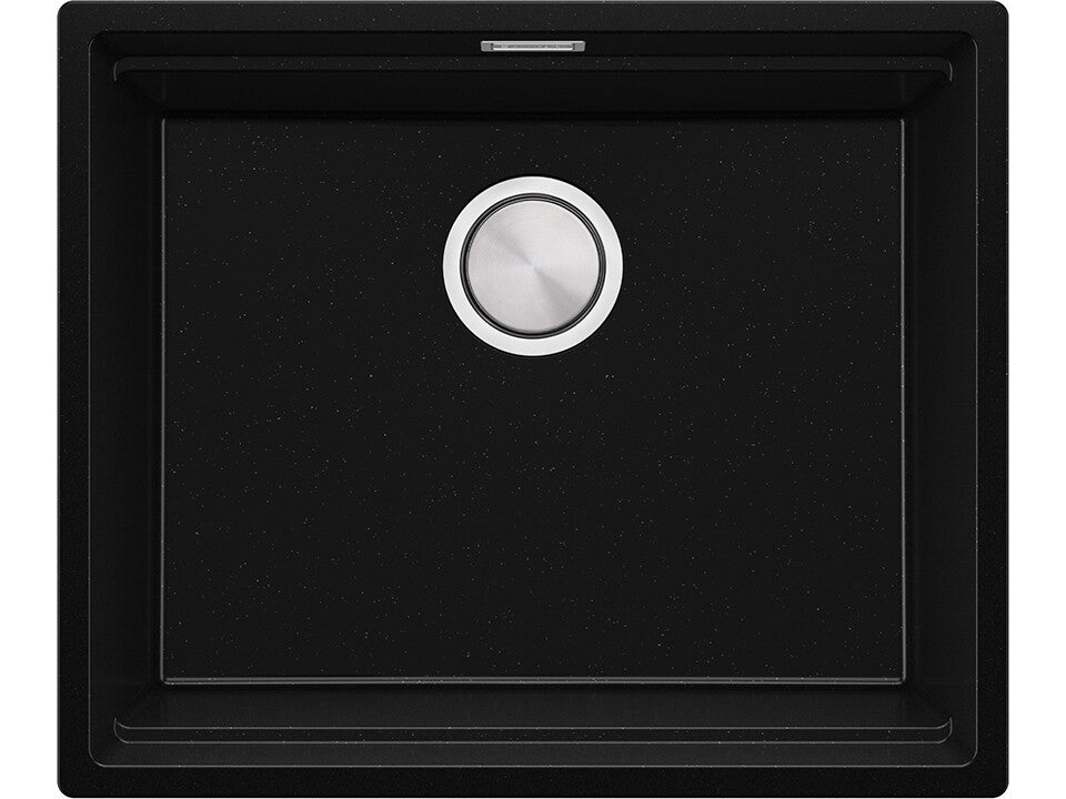 Chiuvetă de bucătărie din granit sub blat cu cea mai mare cuvă XXL — Praga 60 Level (+ scurgător cu rolă GRATUIT)