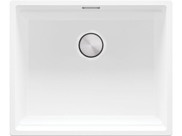 Chiuvetă de bucătărie din granit sub blat cu cea mai mare cuvă XXL — Praga 60 Level (+ scurgător cu rolă GRATUIT)