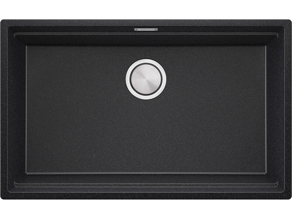 Chiuvetă de bucătărie din granit sub blat cu cea mai mare cuvă XXL – Praga 80 Level (+ scurgător cu rolă GRATUIT)