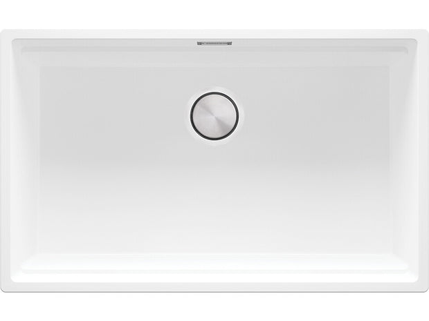 Chiuvetă de bucătărie din granit sub blat cu cea mai mare cuvă XXL – Praga 80 Level (+ scurgător cu rolă GRATUIT)