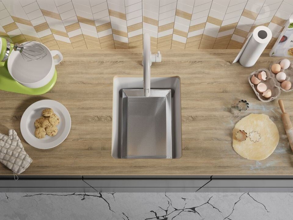 Chiuvetă de bucătărie din granit sub blat cu o cuvă XL – Veneția 40 Easy