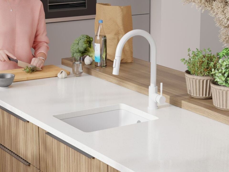 Chiuvetă de bucătărie din granit sub blat cu o cuvă XL – Veneția 40 Easy