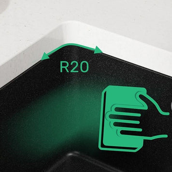 Chiuvetă de bucătărie din granit sub blat cu o cuvă mare XL Veneția 50 Easy