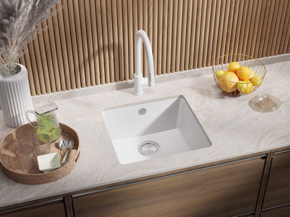 Chiuvetă de bucătărie din granit sub blat cu o cuvă mare XL Veneția 50 Easy