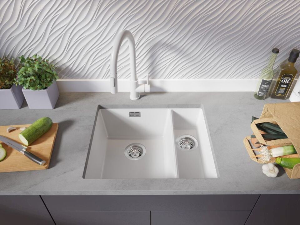 Chiuvetă granit sub blat London 60 Duo – Două cuve (principală + auxiliară)