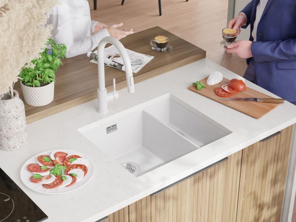 Chiuvetă granit sub blat London 60 Duo – Două cuve (principală + auxiliară)