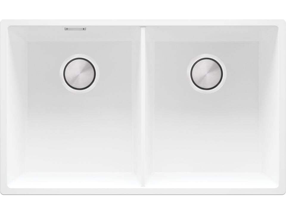 London 80 Twin — chiuvetă dublă sub blat, cuve XXL egale, design minimalist