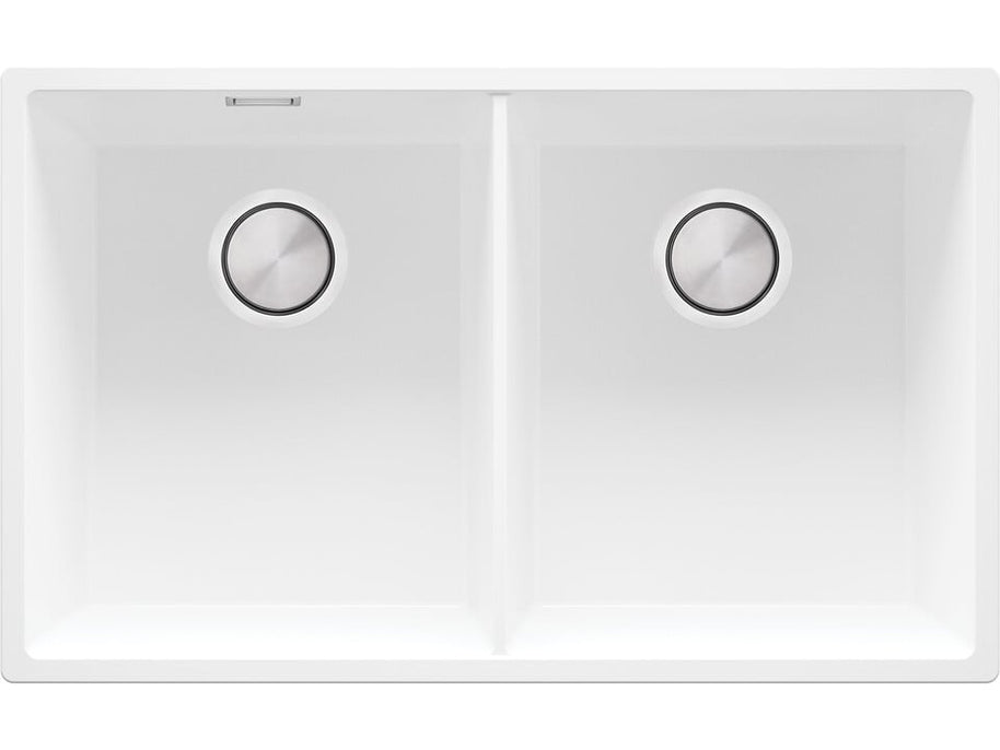 London 80 Twin — chiuvetă dublă sub blat, cuve XXL egale, design minimalist