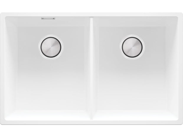 London 80 Twin — chiuvetă dublă sub blat, cuve XXL egale, design minimalist