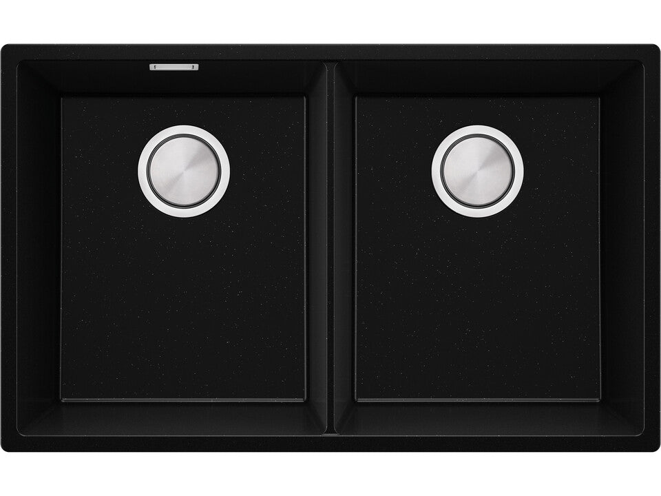 London 80 Twin — chiuvetă dublă sub blat, cuve XXL egale, design minimalist