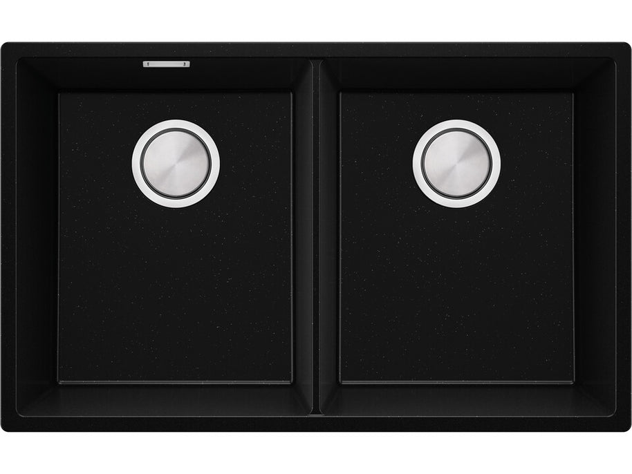 London 80 Twin — chiuvetă dublă sub blat, cuve XXL egale, design minimalist