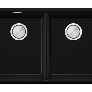 London 80 Twin — chiuvetă dublă sub blat, cuve XXL egale, design minimalist