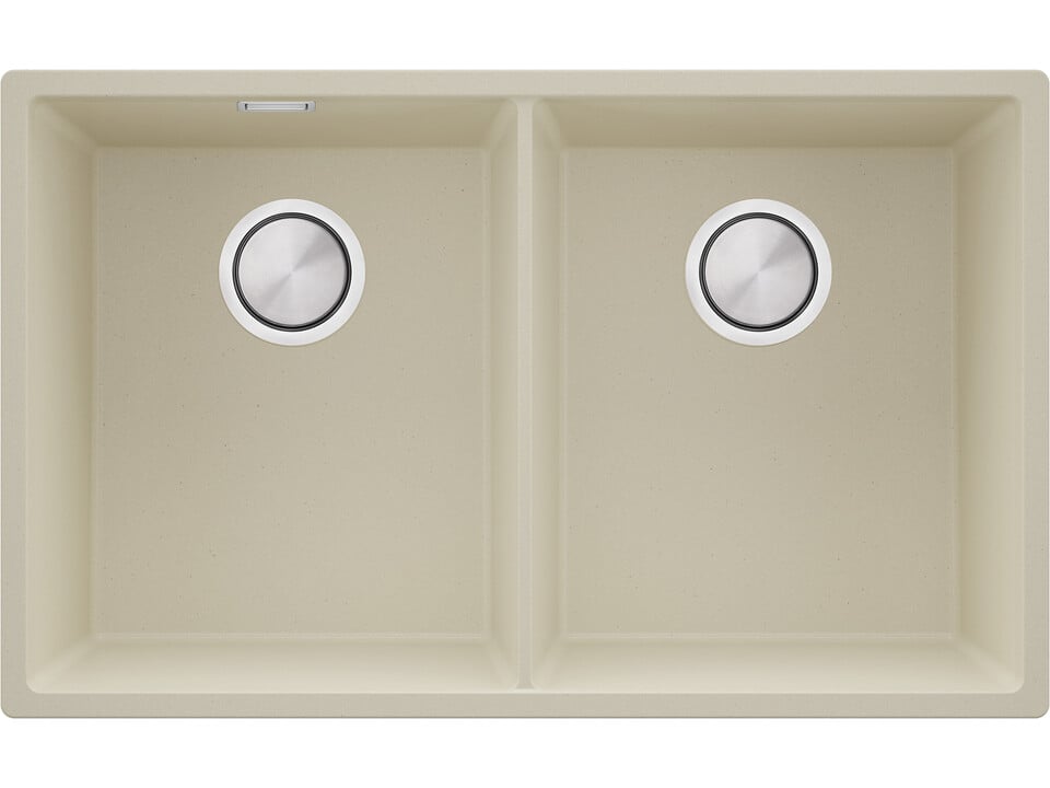 London 80 Twin — chiuvetă dublă sub blat, cuve XXL egale, design minimalist