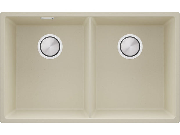 London 80 Twin — chiuvetă dublă sub blat, cuve XXL egale, design minimalist