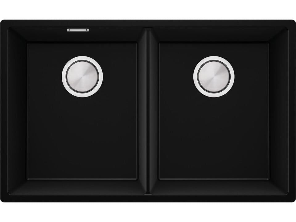 London 80 Twin — chiuvetă dublă sub blat, cuve XXL egale, design minimalist