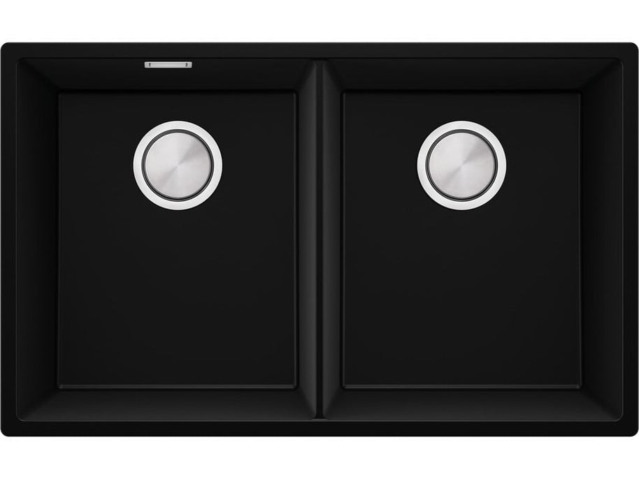 London 80 Twin — chiuvetă dublă sub blat, cuve XXL egale, design minimalist