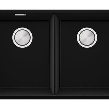 London 80 Twin — chiuvetă dublă sub blat, cuve XXL egale, design minimalist