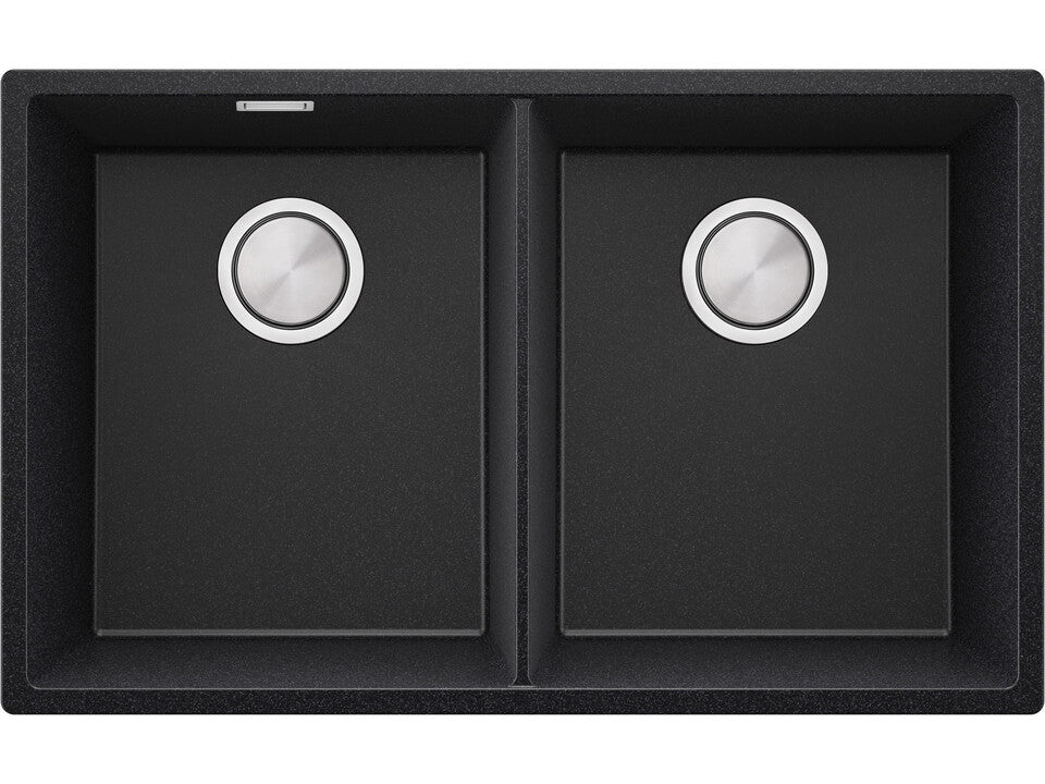 London 80 Twin — chiuvetă dublă sub blat, cuve XXL egale, design minimalist