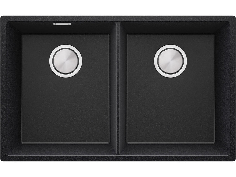 London 80 Twin — chiuvetă dublă sub blat, cuve XXL egale, design minimalist