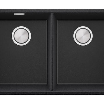 London 80 Twin — chiuvetă dublă sub blat, cuve XXL egale, design minimalist