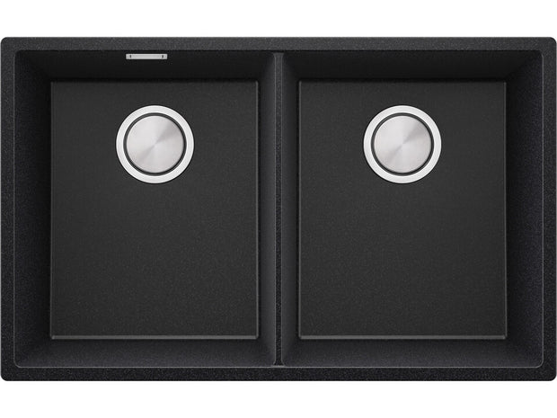 London 80 Twin — chiuvetă dublă sub blat, cuve XXL egale, design minimalist