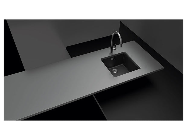 Chiuvetă bucătărie granit compozit Schock Greenwich N-100 Polaris 456x456 mm, montaj pe/sub blat, alb polar