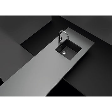 Chiuvetă bucătărie granit compozit Schock Greenwich N-100 Puro 456x456 mm, montaj pe/sub blat, negru intens