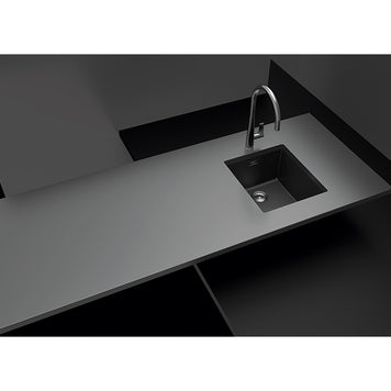 Chiuvetă bucătărie granit compozit Schock Greenwich N-100S Silverstone 406x456 mm, montaj pe/sub blat, gri închis