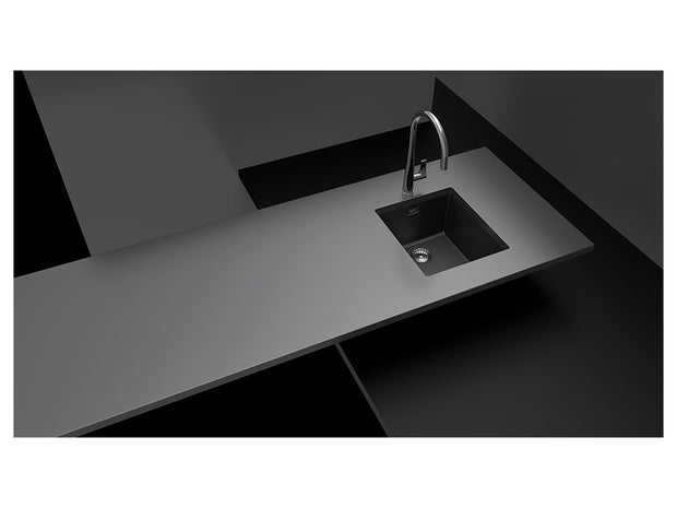 Chiuvetă bucătărie granit compozit Schock Greenwich N-100S Bronze 406x456 mm, montaj pe/sub blat, maro bronz