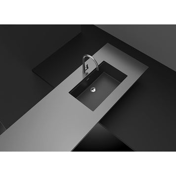Chiuvetă bucătărie granit compozit Schock Greenwich N-100XL Puro 750x456 mm, montaj pe/sub blat, negru intens