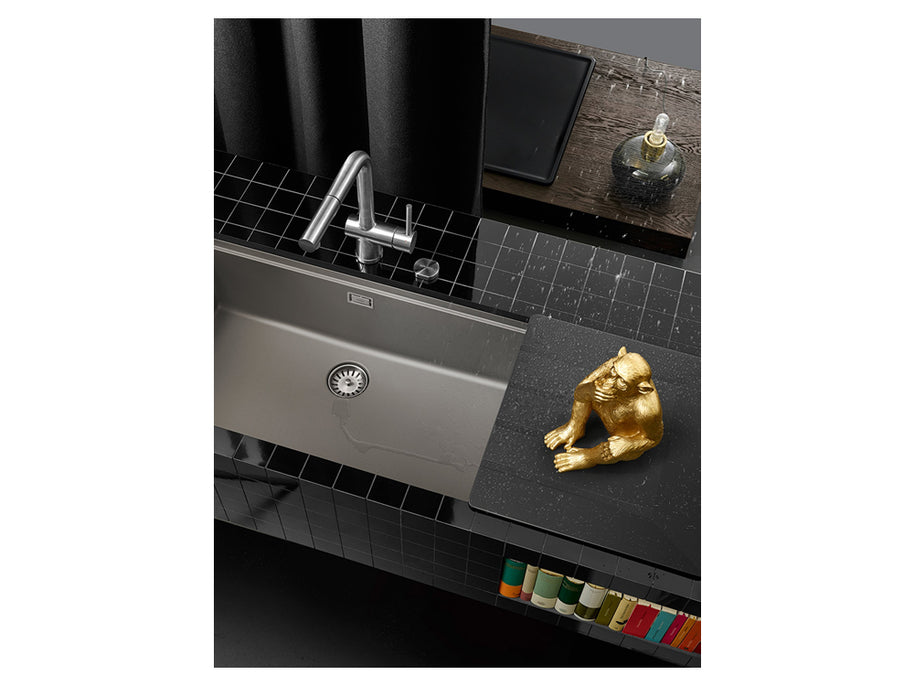 Chiuvetă bucătărie granit compozit Schock Greenwich N-100XL Puro 750x456 mm, montaj pe/sub blat, negru intens