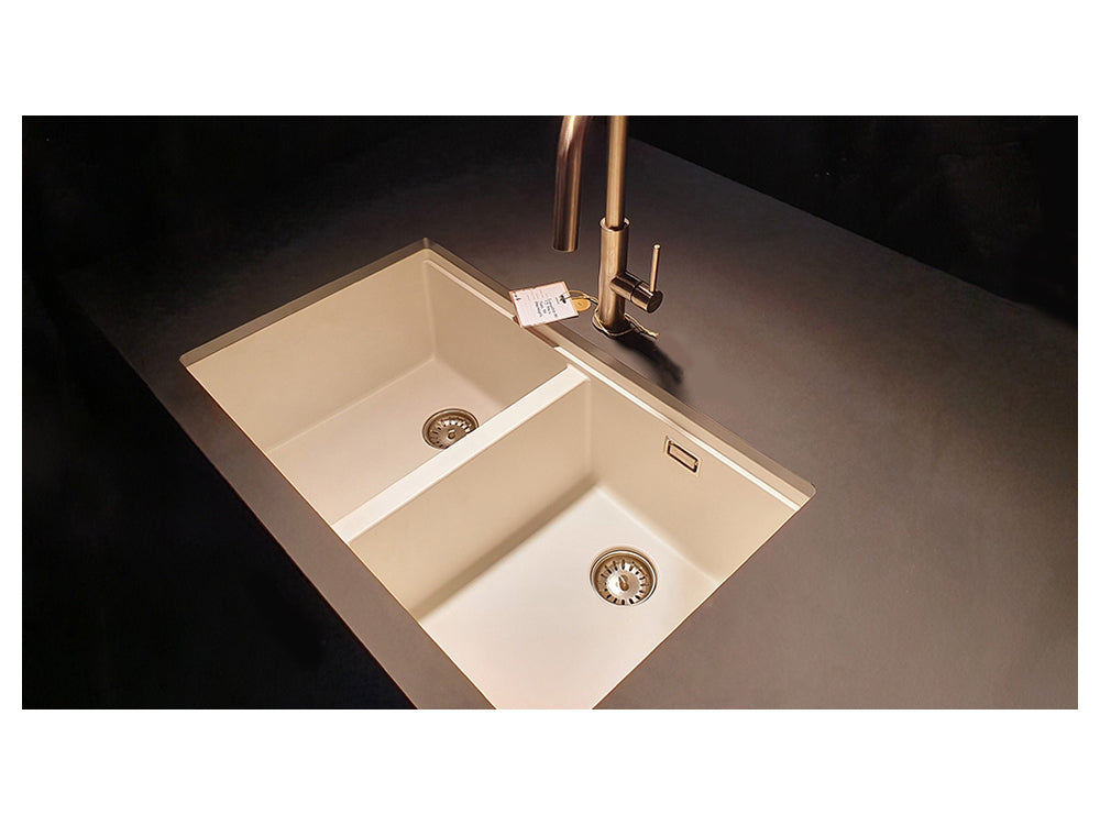 Chiuvetă bucătărie granit compozit Schock Greenwich N-200 Puro 750x455 mm, montaj pe/sub blat, negru intens