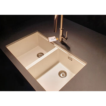 Chiuvetă bucătărie granit compozit Schock Greenwich N-200 Puro 750x455 mm, montaj pe/sub blat, negru intens