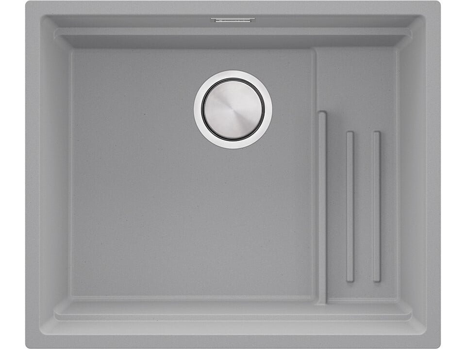 Chiuvetă de bucătărie din granit sub blat cu scurgător intern Step și cea mai mare cuvă XXL – Praga 60 Level (+ scurgător cu rolă GRATUIT)
