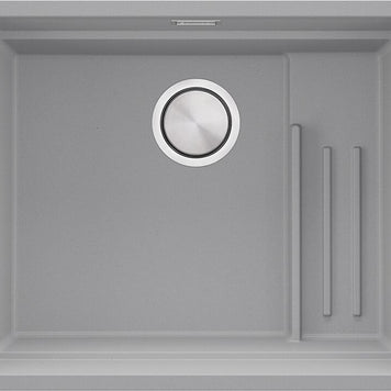 Chiuvetă de bucătărie din granit sub blat cu scurgător intern Step și cea mai mare cuvă XXL – Praga 60 Level (+ scurgător cu rolă GRATUIT)