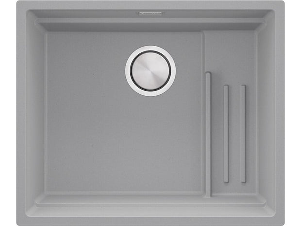 Chiuvetă de bucătărie din granit sub blat cu scurgător intern Step și cea mai mare cuvă XXL – Praga 60 Level (+ scurgător cu rolă GRATUIT)